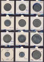 Hagyaték gyűjtemény, egész világ, régi és új, 180db érme, benne nominál és sok tengerentúl, 15 lapos...