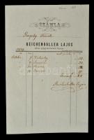 1859 Vác, Reichenhaller Lajos gyógyszertára számla