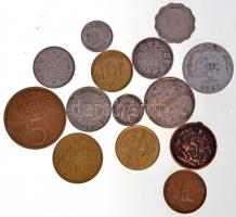 21db-os vegyes külföldi fémpénz tétel, benne Spanyolország, Dominikai Köztársaság, Ghána, közte még ...