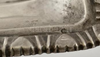 Ezüst (Ag.) tálca, plasztikus búzaszál és szőlő fürt díszekkel, jelzett, 34×51 cm, nettó:1877 g / Si...