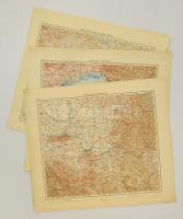 cca 1910 Katonai térképek gyűjteménye. Horvát, szerb területek / Collection of military maps. Croatian, Serbian areas 3 pieces: Zagreb, Pola, Zemun 43x50 cm