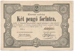 1849. 2Ft Kossuth bankó T:III szép papír Hungary 1849. 2 Forints Kossuth bankó C:F nice paper Adamo G108