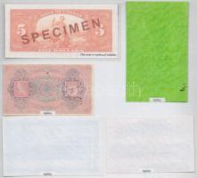 8db-os vegyes fóliázott, nagyrészt jelzett replika bankjegy tétel, közte Izland 1920. 5K replika, Ka...