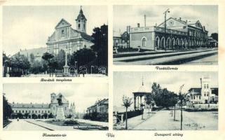 Vác, Barátok temploma, Vasútállomás, Konstantin tér, Dunaparti sétány (EK)