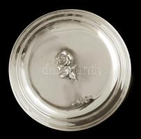 Ezüst(Ag) rózsás tálka, jelzett, d: 8 cm, nettó: 23 g