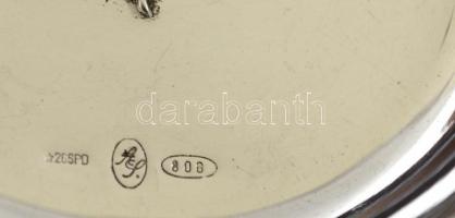 Ezüst(Ag) rózsás tálka, jelzett, d: 8 cm, nettó: 23 g