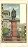 Budapest V. Széchenyi szobor, Verlag Back & Schmitt litho s: Rosenberger (EK)