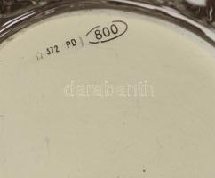 Ezüst(Ag) bordázott tálka, jelzett, d: 5,5 cm, nettó: 11,1 g