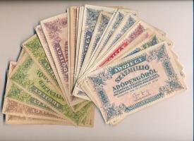 1946. 10.000AP-100.000.000AP (75x) közte sorszám nélküliek, fordított címer, "amelyeknek",...