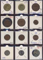 Hagyaték gyűjtemény, egész világ, régi és új, 204db érme, benne nominál és sok tengerentúl, 17 lapos...