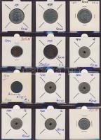 Hagyaték gyűjtemény, egész világ, régi és új, 204db érme, benne nominál és sok tengerentúl, 17 lapos...