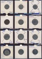 Hagyaték gyűjtemény, egész világ, régi és új, 204db érme, benne nominál és sok tengerentúl, 17 lapos...