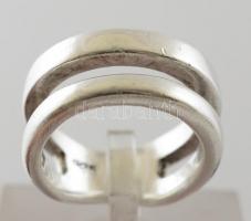 Ezüst(Ag) dupla gyűrű, jelzett, méret: 51, nettó: 8,5 g