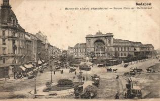 Budapest VII. Baross tér, Keleti pályaudvar, villamosok (fl)