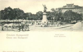 Budapest V. Petőfi tér, Petőfi szobor, Edgar Schmidt (EK)
