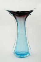 Dekoratív anyagában színezett Muránói váza, jelzés nélkül, hibátlan, m: 30 cm