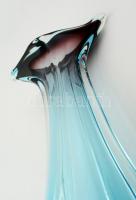 Dekoratív anyagában színezett Muránói váza, jelzés nélkül, hibátlan, m: 30 cm