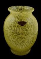 Kunstglas anyagában színezett váza, jelzett, hibátlan, m: 15 cm