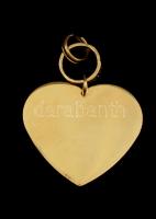 Aranyozott ezüst(Ag) szív medál, jelzett, 3,8x1,5 cm, nettó: 4,7 g