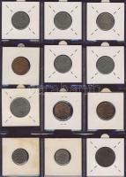 Hagyaték gyűjtemény, egész világ, régi és új, 192db érme, benne nominál és sok tengerentúl, 16 lapos...