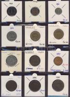 Hagyaték gyűjtemény, egész világ, régi és új, 192db érme, benne nominál és sok tengerentúl, 16 lapos...