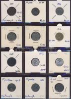 Hagyaték gyűjtemény, egész világ, régi és új, 192db érme, benne nominál és sok tengerentúl, 16 lapos...