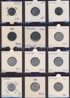 Hagyaték gyűjtemény, egész világ, régi és új, 192db érme, benne nominál és sok tengerentúl, 16 lapos...