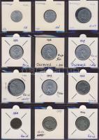 Hagyaték gyűjtemény, egész világ, régi és új, 192db érme, benne nominál és sok tengerentúl, 16 lapos...