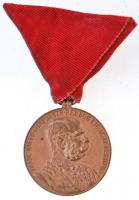 1898. Jubileumi Emlékérem Fegyveres Erő Számára Br kitüntetés mellszalaggal T:1-  Hungary 1898. Commemorative Jubilee Medal for the Armed Forces Br decoration with ribbon C:AU NMK 249.