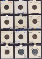 Hagyaték gyűjtemény, egész világ, régi és új, 216db érme, benne nominál és sok tengerentúl, 18 lapos...