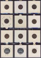 Hagyaték gyűjtemény, egész világ, régi és új, 216db érme, benne nominál és sok tengerentúl, 18 lapos...