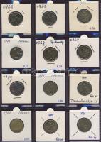 Hagyaték gyűjtemény, egész világ, régi és új, 130db érme, benne nominál és sok tengerentúl, 11 lapos...