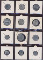 Hagyaték gyűjtemény, egész világ, régi és új, 204db érme, benne nominál és tengerentúl, 17 lapos, la...