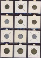 Hagyaték gyűjtemény, egész világ, régi és új, 204db érme, benne nominál és tengerentúl, 17 lapos, la...