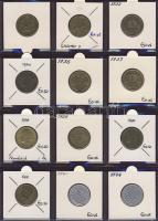 Hagyaték gyűjtemény, egész világ, régi és új, 204db érme, benne nominál és tengerentúl, 17 lapos, la...