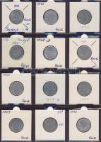 Hagyaték gyűjtemény, egész világ, régi és új, 204db érme, benne nominál és tengerentúl, 17 lapos, la...