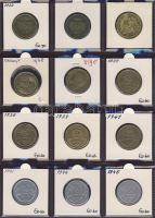 Hagyaték gyűjtemény, egész világ, régi és új, 204db érme, benne nominál és tengerentúl, 17 lapos, la...