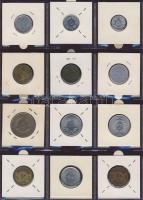 Hagyaték gyűjtemény, egész világ, régi és új, 204db érme, benne nominál és tengerentúl, 17 lapos, la...