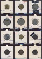 Hagyaték gyűjtemény, egész világ, régi és új, 204db érme, benne nominál és tengerentúl, 17 lapos, la...