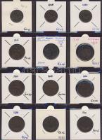 Hagyaték gyűjtemény, egész világ, régi és új, 204db érme, benne nominál és tengerentúl, 17 lapos, la...