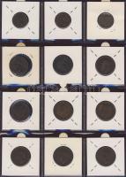 Hagyaték gyűjtemény, egész világ, régi és új, 204db érme, benne nominál és tengerentúl, 17 lapos, la...