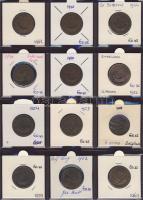 Hagyaték gyűjtemény, egész világ, régi és új, 204db érme, benne nominál és tengerentúl, 17 lapos, la...