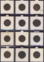 Hagyaték gyűjtemény, egész világ, régi és új, 204db érme, benne nominál és tengerentúl, 17 lapos, la...