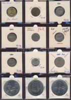 Hagyaték gyűjtemény, egész világ, régi és új, 204db érme, benne nominál és tengerentúl, 17 lapos, la...