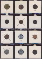 Hagyaték gyűjtemény, egész világ, régi és új, 204db érme, benne nominál és tengerentúl, 17 lapos, la...