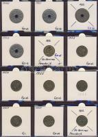 Hagyaték gyűjtemény, egész világ, régi és új, 204db érme, benne nominál és tengerentúl, 17 lapos, la...