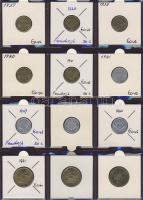 Hagyaték gyűjtemény, egész világ, régi és új, 204db érme, benne nominál és tengerentúl, 17 lapos, la...