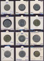 Hagyaték gyűjtemény, egész világ, régi és új, 215db érme, benne nominál és tengerentúl, 18 lapos, la...