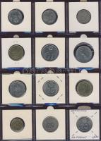 Hagyaték gyűjtemény, egész világ, régi és új, 215db érme, benne nominál és tengerentúl, 18 lapos, la...