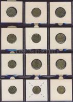 Hagyaték gyűjtemény, egész világ, régi és új, 215db érme, benne nominál és tengerentúl, 18 lapos, la...